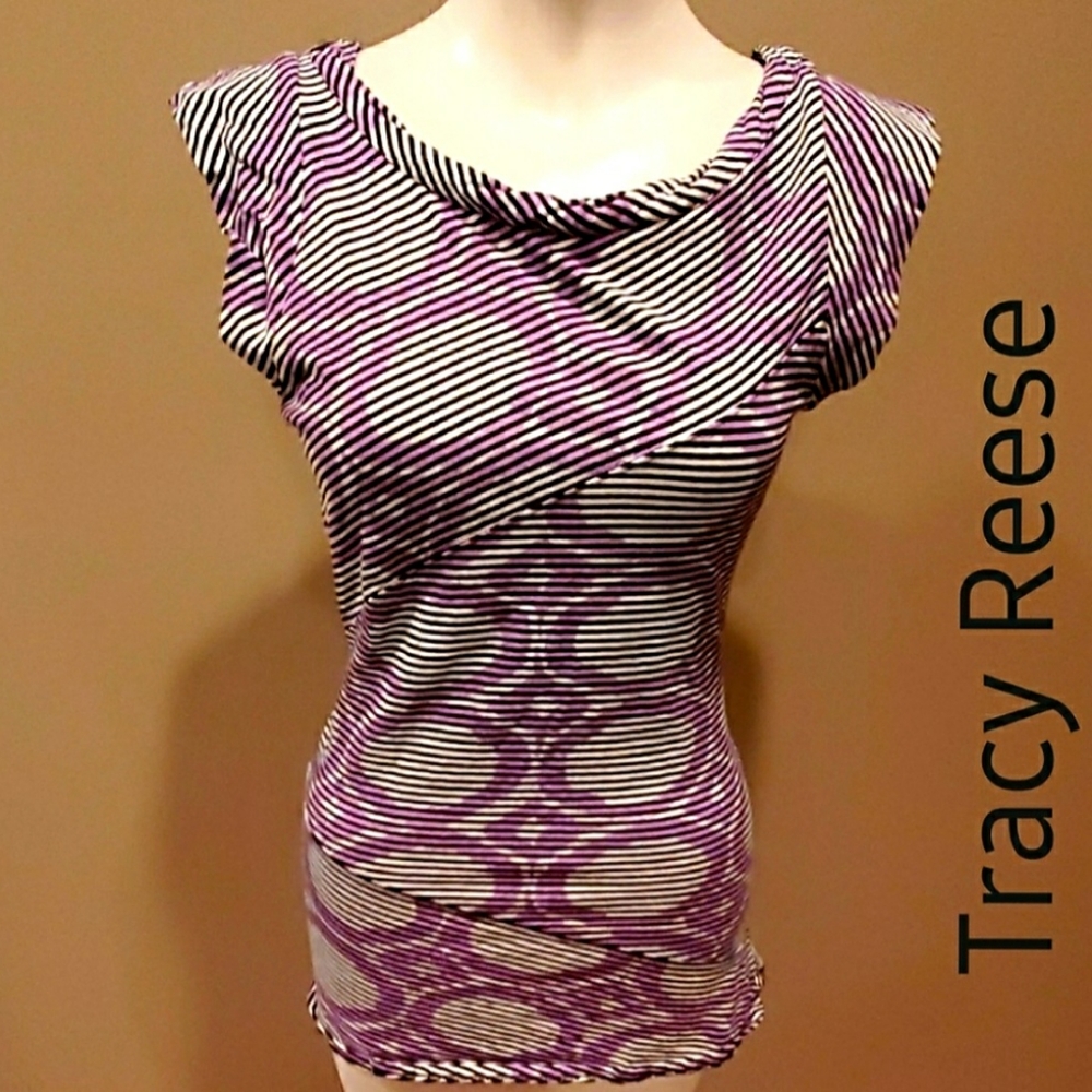 Patterned Cap Sleeve Top - image 1